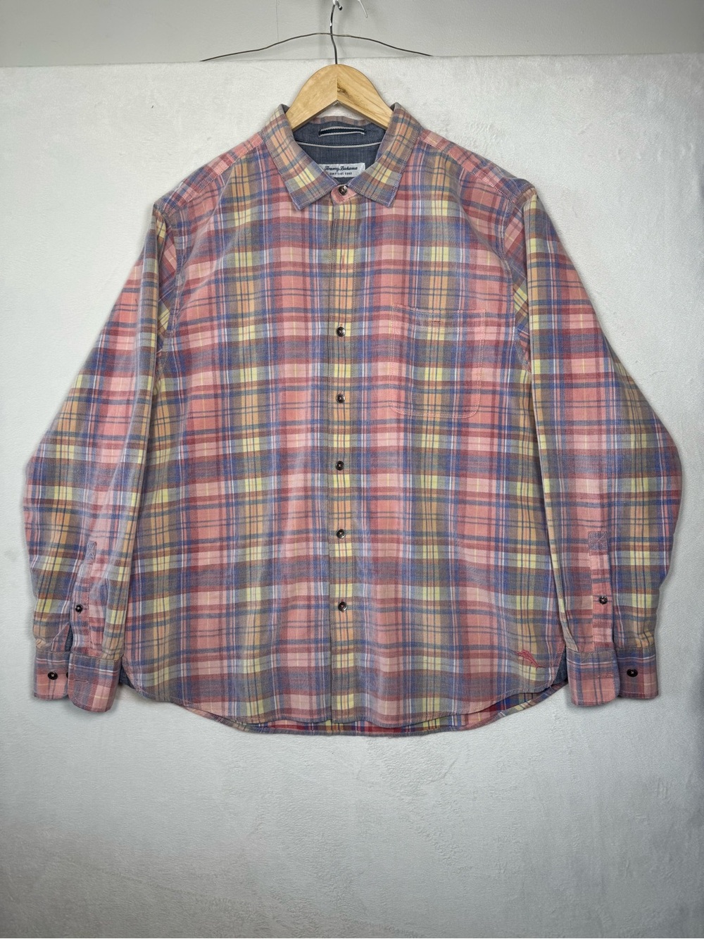 Tommy Bahama Pink Multi-Color Plaid Button-Down Shirt